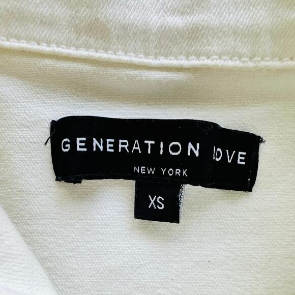 Generation Love Rosie Jean Jacket Size XS White Sequins Off-White Denim - Picture 5 of 8